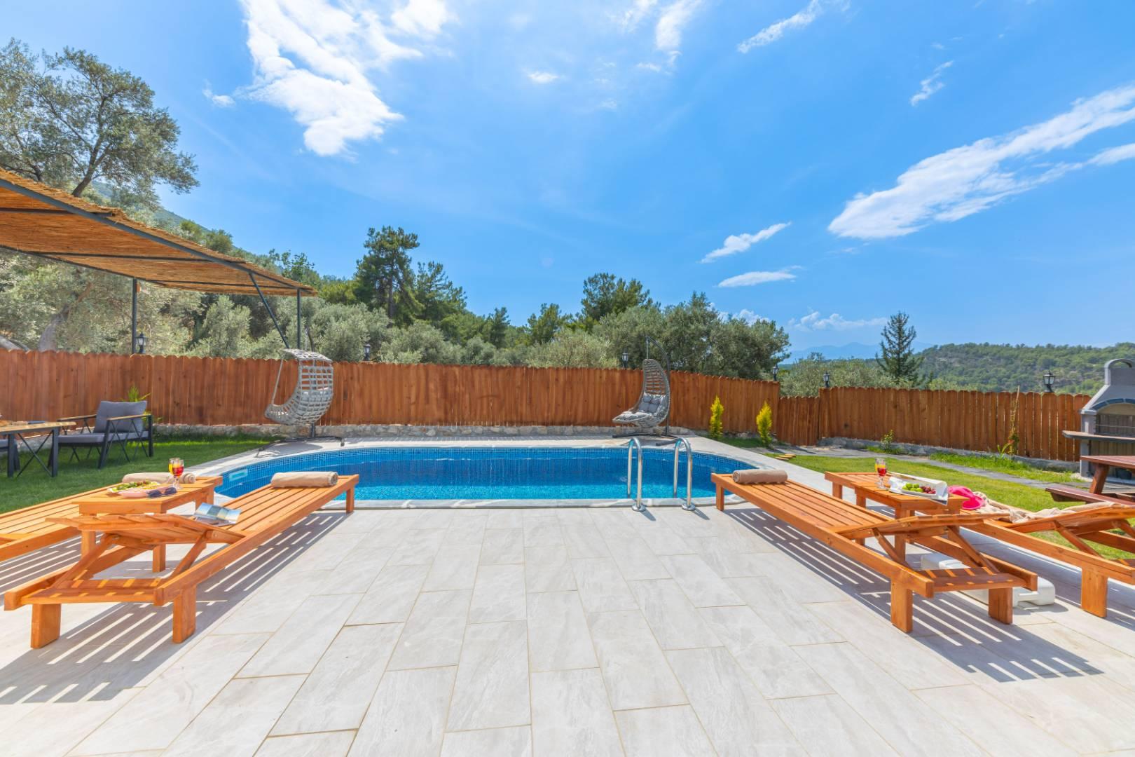 Kaş Aklar'da Huzurlu Doğada, Özel Havuzlu, Jakuzili Villa-42787