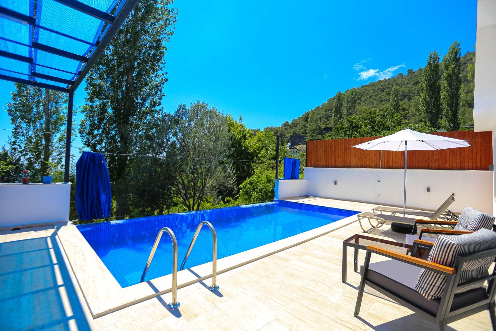 Kaş İslamlar'da Doğa Manzaralı, Özel Havuzlu, Jakuzili, Kiralık Villa-28406