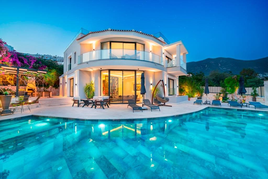 Kalkan Kalamar'da Muhteşem Deniz Manzaralı, Özel Havuzlu, Yazlık Villa-14556