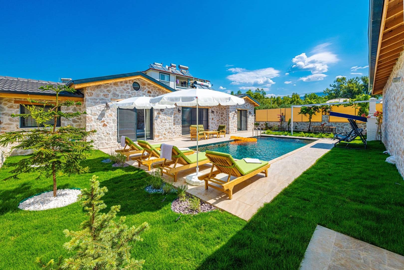 Fethiye Eldirek'te Taş Mimarili, Özel Havuzlu, 4 Kişilik Villa-29835