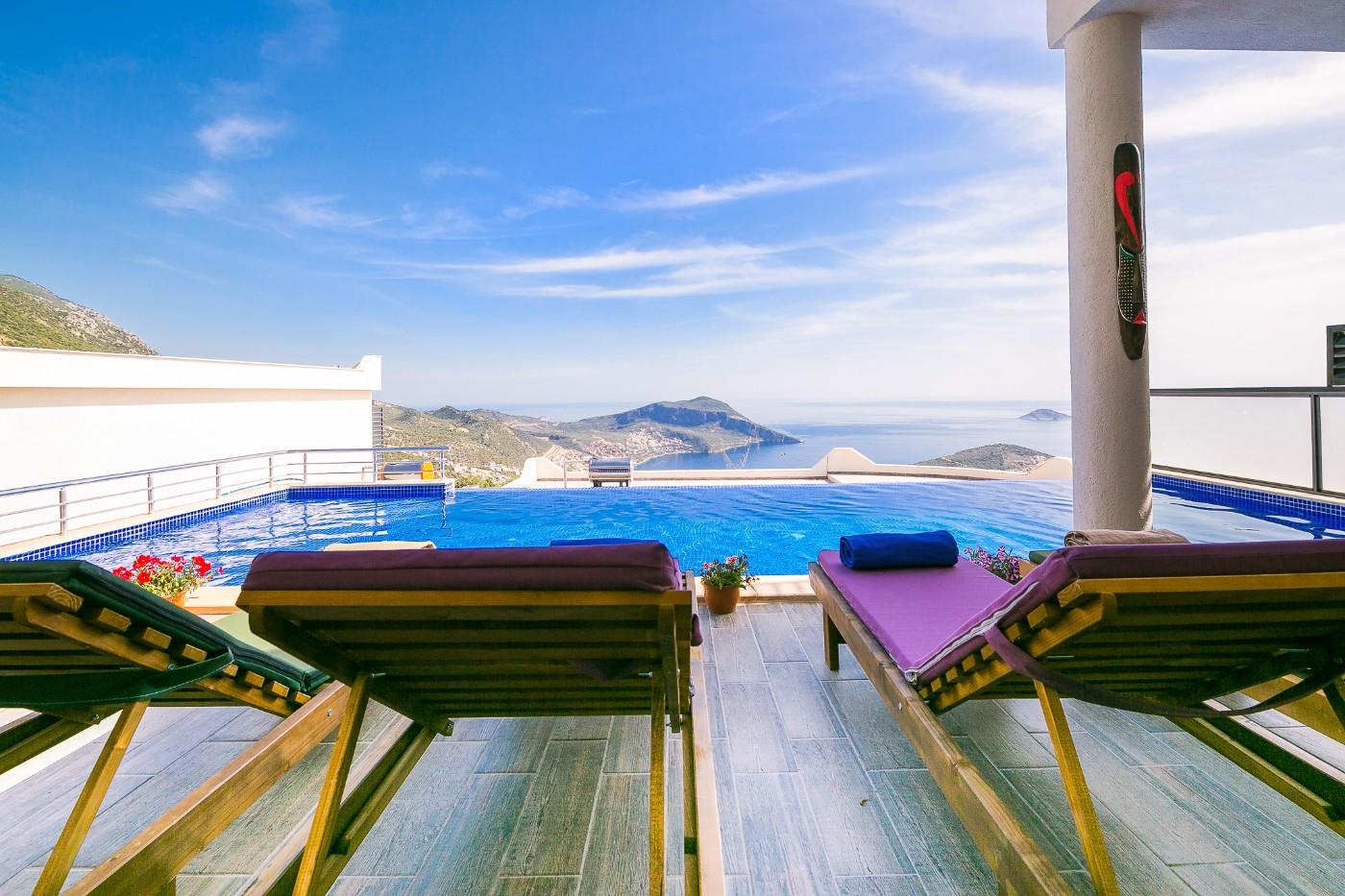 Kaş İslamlar'da Deniz Manzaralı,  Özel Havuzlu, Jakuzili, Lüks Villa-22418