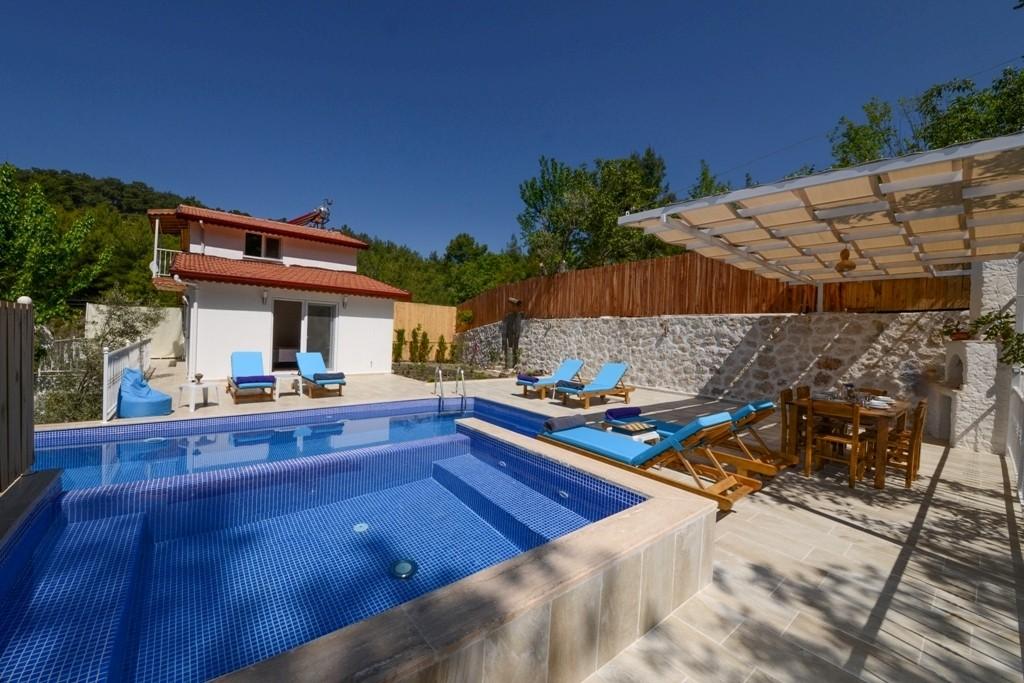 Kalkan İslamlar'da Yemyeşil Doğada, Özel Havuzlu, Jakuzili Villa-12094