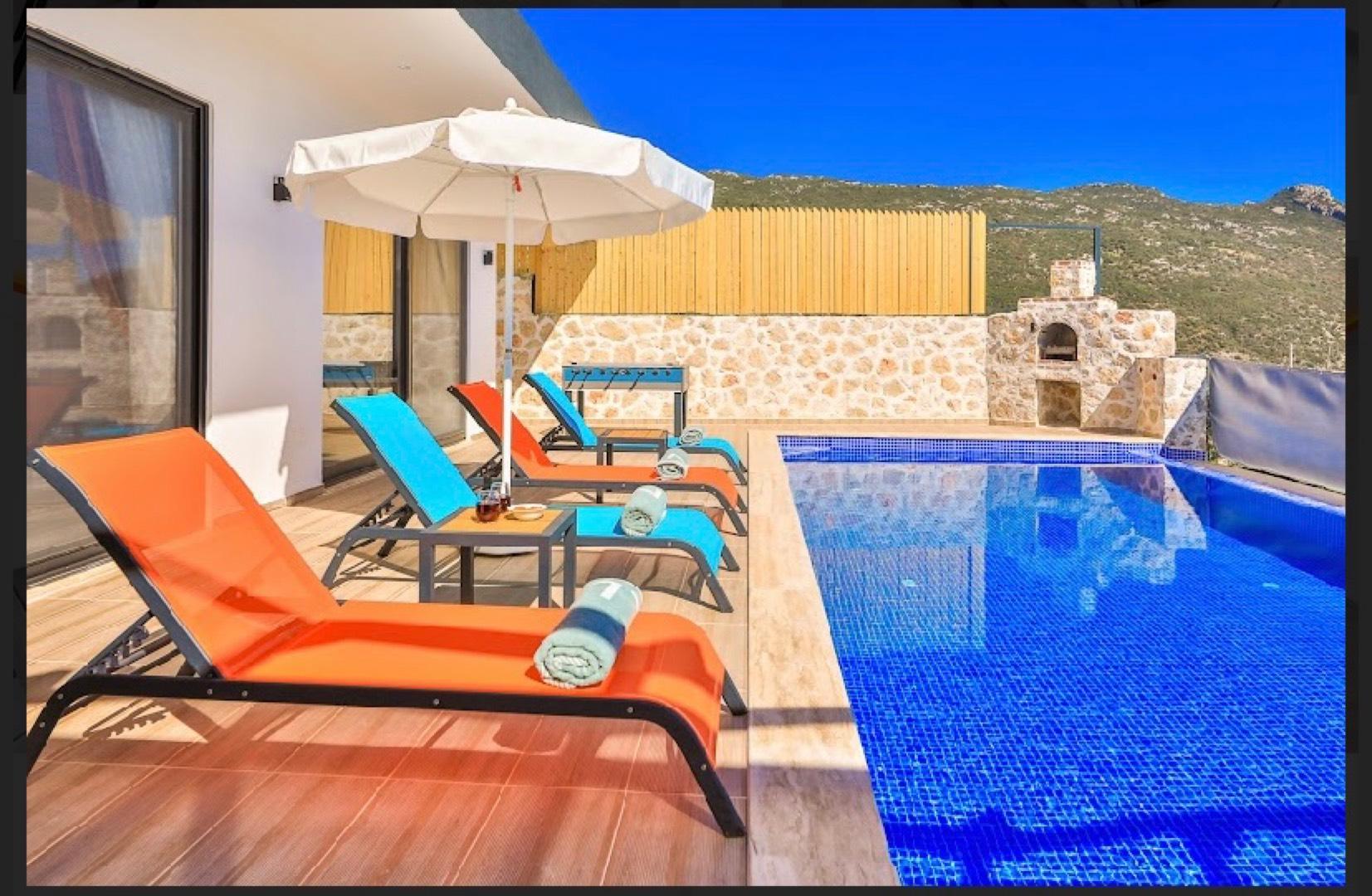 Kaş İslamlar'da Doğa İle İç İçe, Özel Havuzlu, Jakuzili, Kiralık Villa-28314