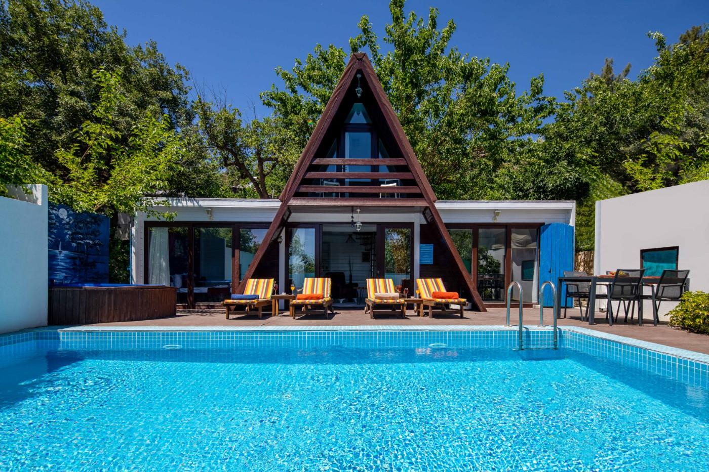 Kalkan İslamlar'da Deniz Manzaralı, Özel Havuzlu, Jakuzili, Şık Villa-22790