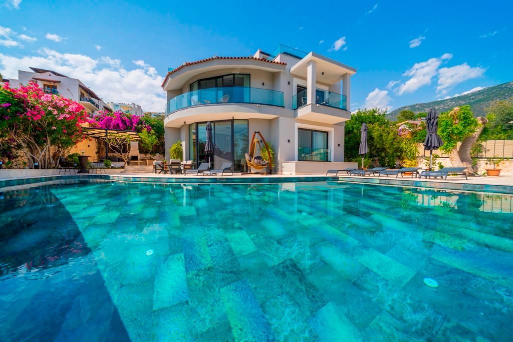 Kalkan Kalamar'da Muhteşem Deniz Manzaralı, Özel Havuzlu, Yazlık Villa-14556