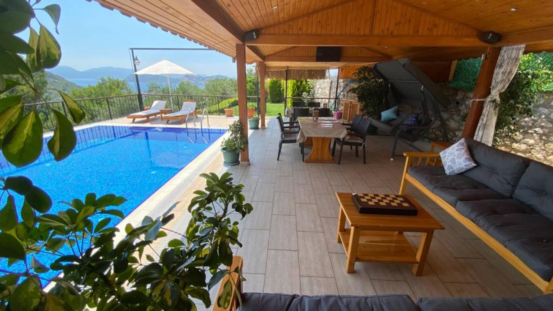 Marmaris Söğüt'te Deniz ve Doğa Manzaralı, Özel Havuzlu, Kiralık Villa-27511
