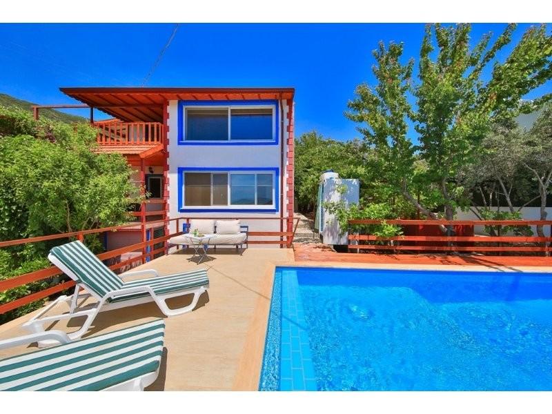 Kaş Çukurbağ'da Dağ Manzaralı, Özel Havuzlu, Kiralık Otantik Villa-19680