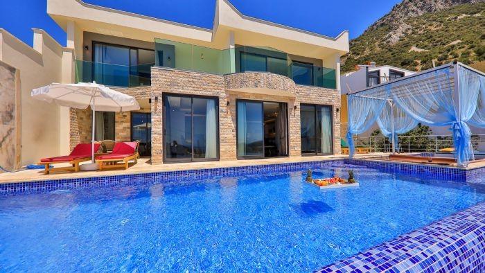 Kaş İslamlar'da Doğa ve Deniz Manzaralı, Özel Havuzlu, Kiralık Villa-22408