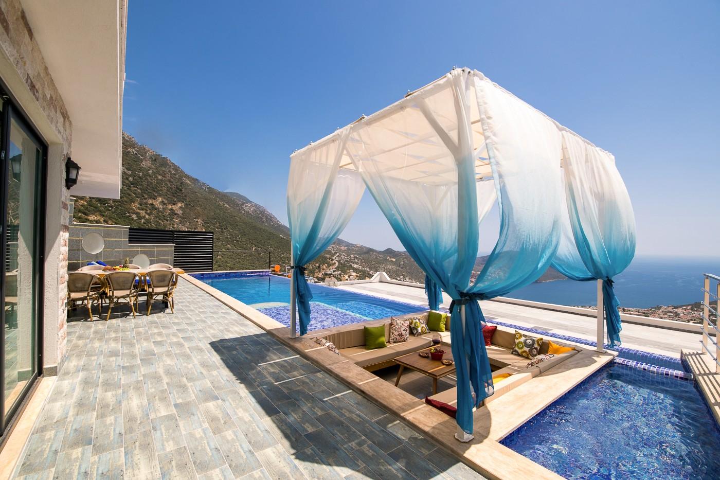 Kaş İslamlar'da Enfes Deniz Manzaralı, Özel Havuzlu, Lüks Villa-22379