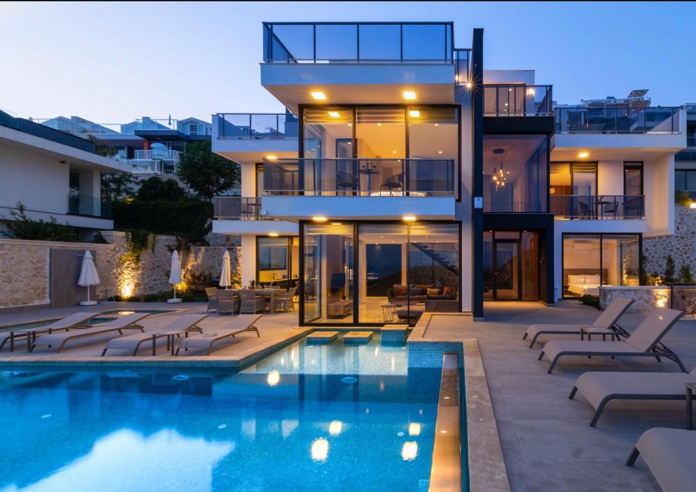 Kaş Kalkan'da Enfes Deniz Manzaralı, Özel Havuzlu, Romantik Villa-15927