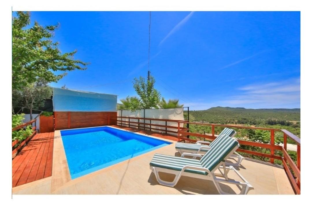 Kaş Çukurbağ'da Dağ Manzaralı, Özel Havuzlu, Kiralık Otantik Villa-19680