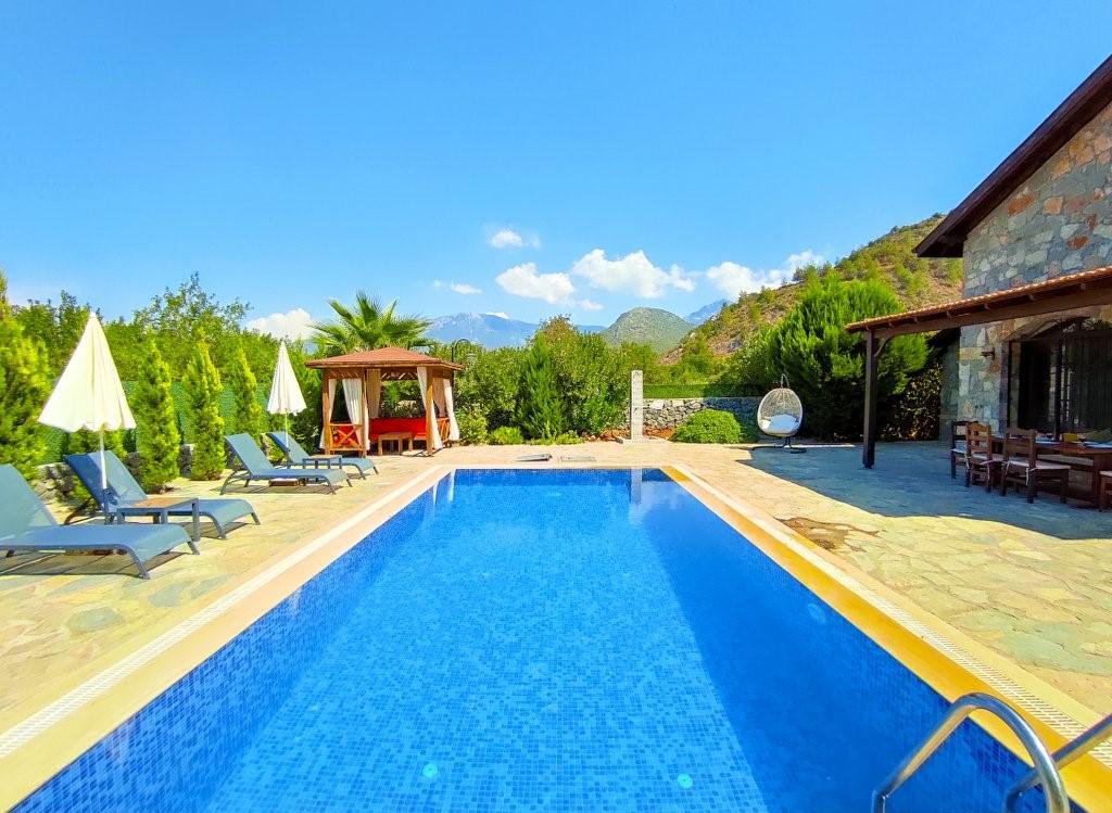 Fethiye Kayaköy'de Doğanın İçerisinde, Özel Havuzlu, Kiralık Taş Villa-17836