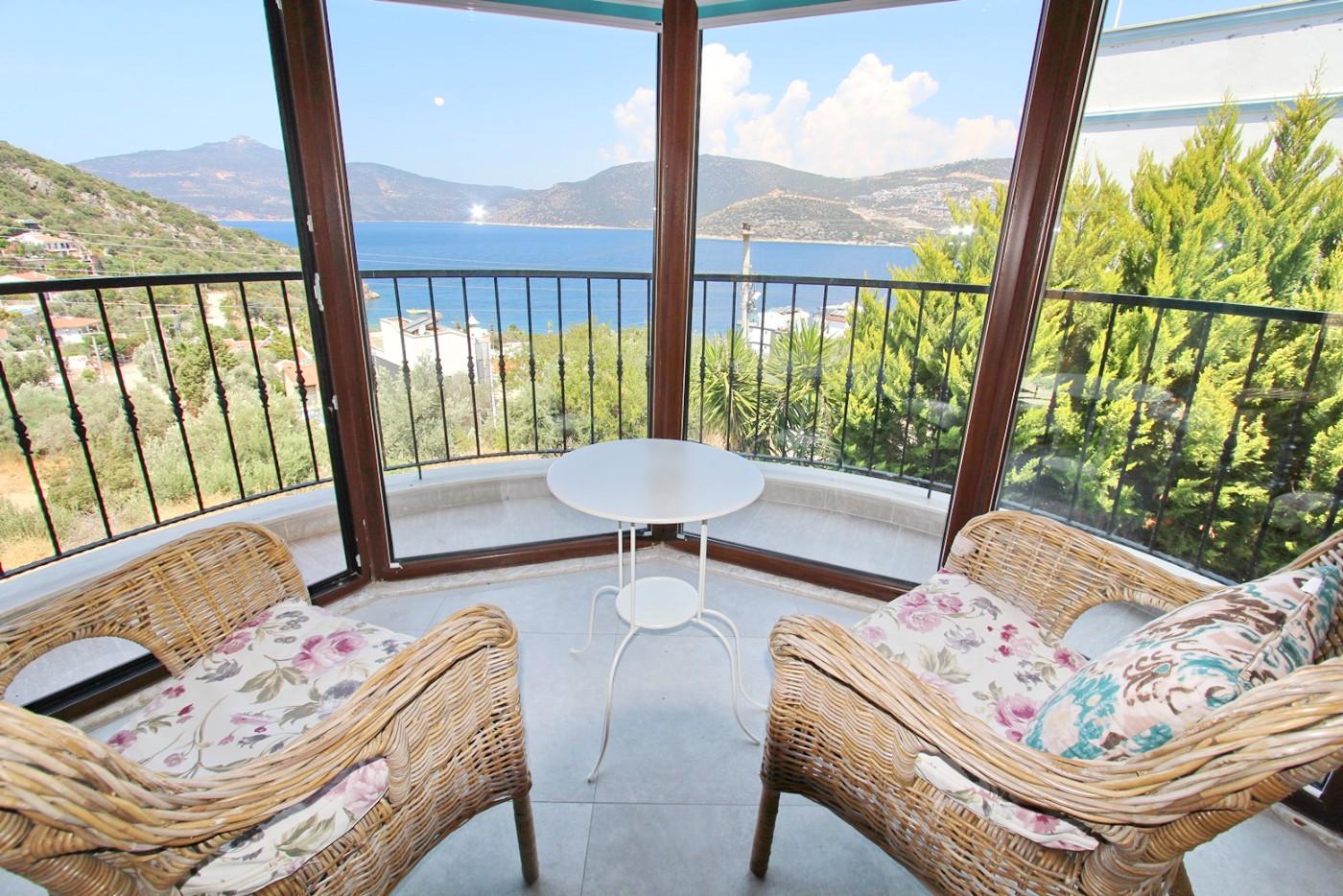 Kaş Kalkan'da Eşsiz Deniz Manzaralı, Özel Havuzlu, 3+1 Villa-23040