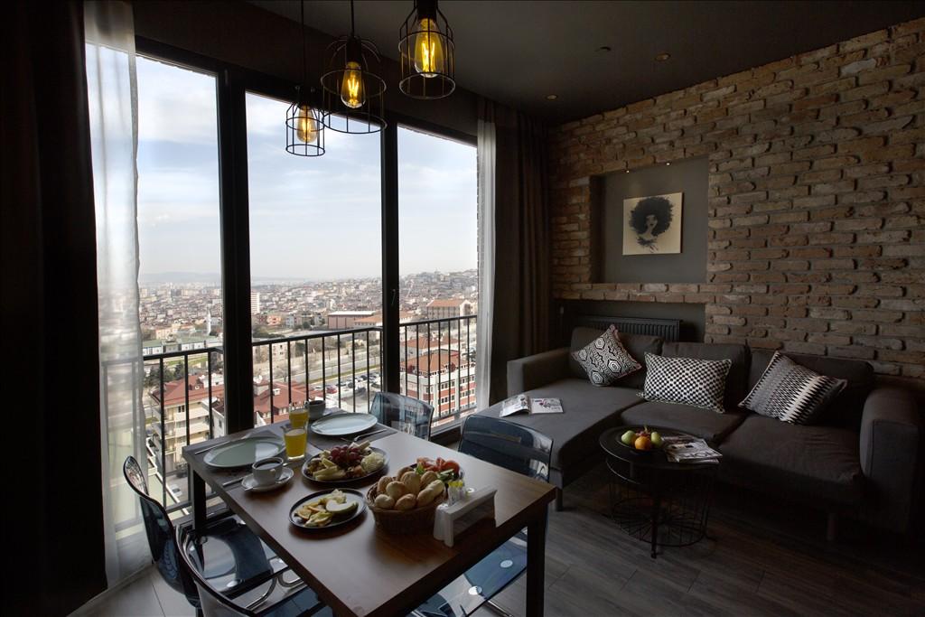 İstanbul Ataşehir'de Şehir Manzaralı, Konforlu, Balayı Dairesi-16182