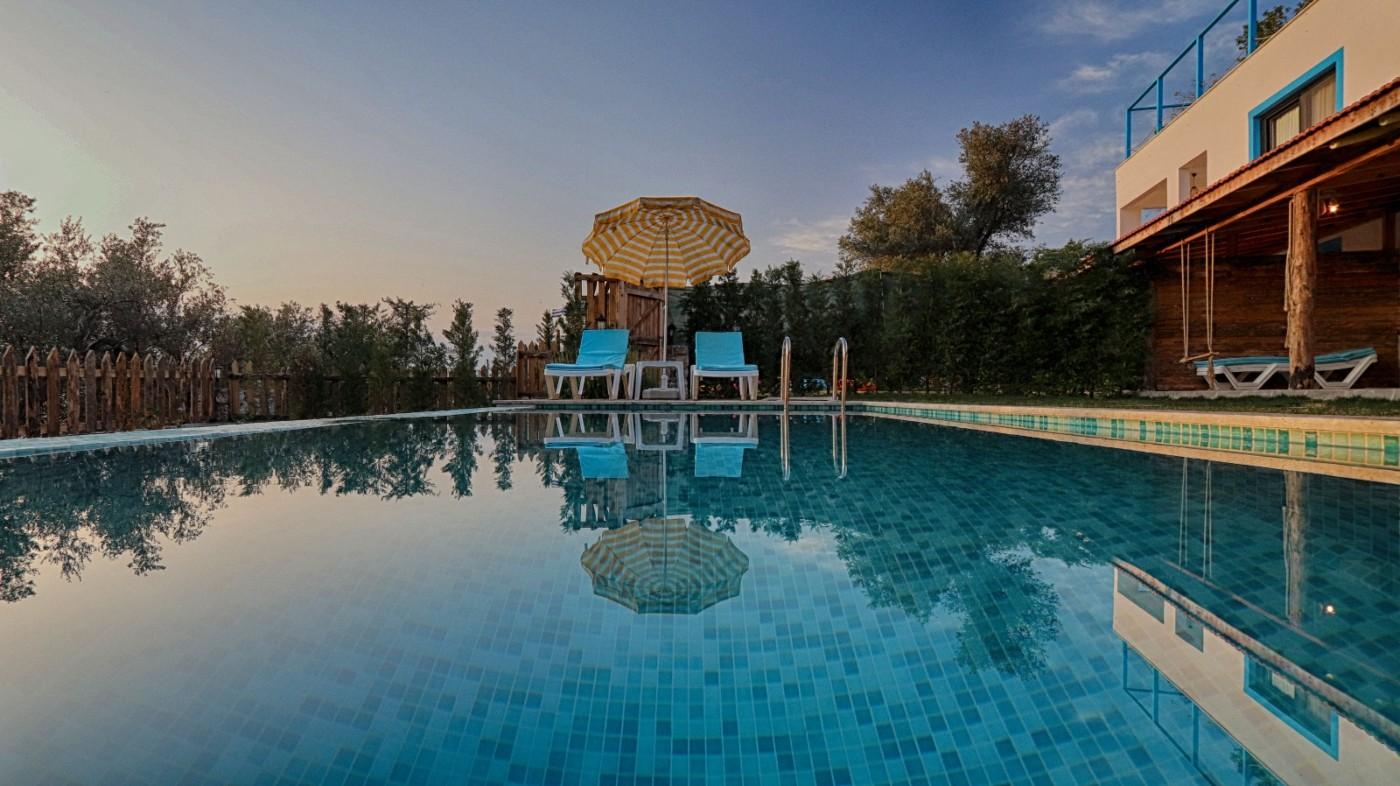 Fethiye Faralya'da Muhteşem Deniz Manzaralı, Özel Havuzlu, İkiz Villa-19543