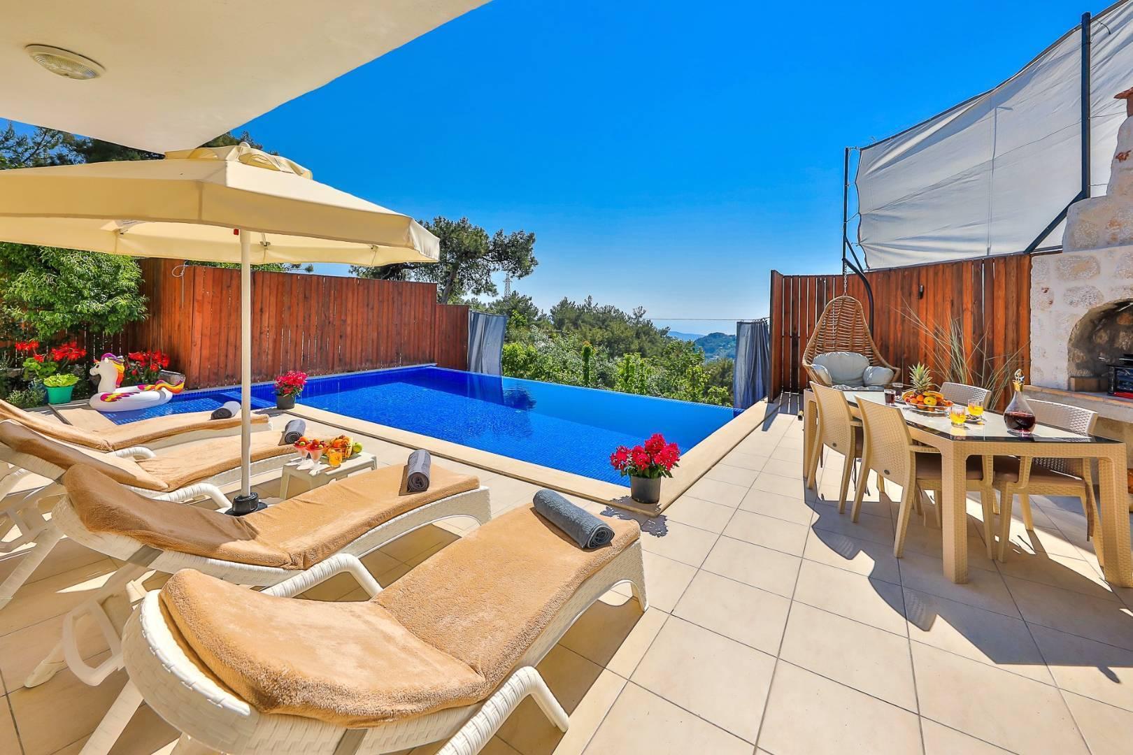 Kaş İslamlar'da Enfes Deniz Manzaralı, Özel Havuzlu, Lüks Villa-30695
