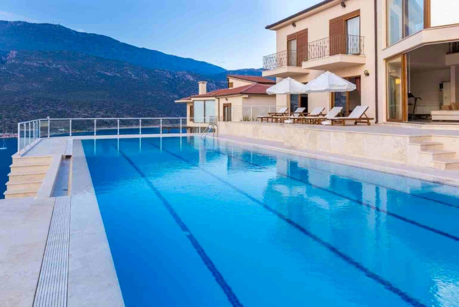 Kaş Andifli'de Enfes Deniz Manzaralı, Olimpik Havuzlu, Kiralık Villa-27697