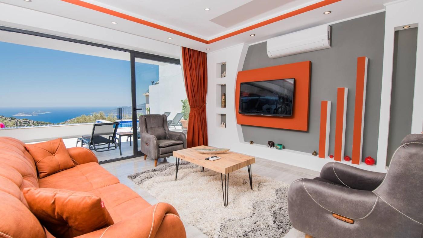 Kaş Bezirgan'da Deniz Manzaralı, Özel Havuzlu, Lüks Villa-23511