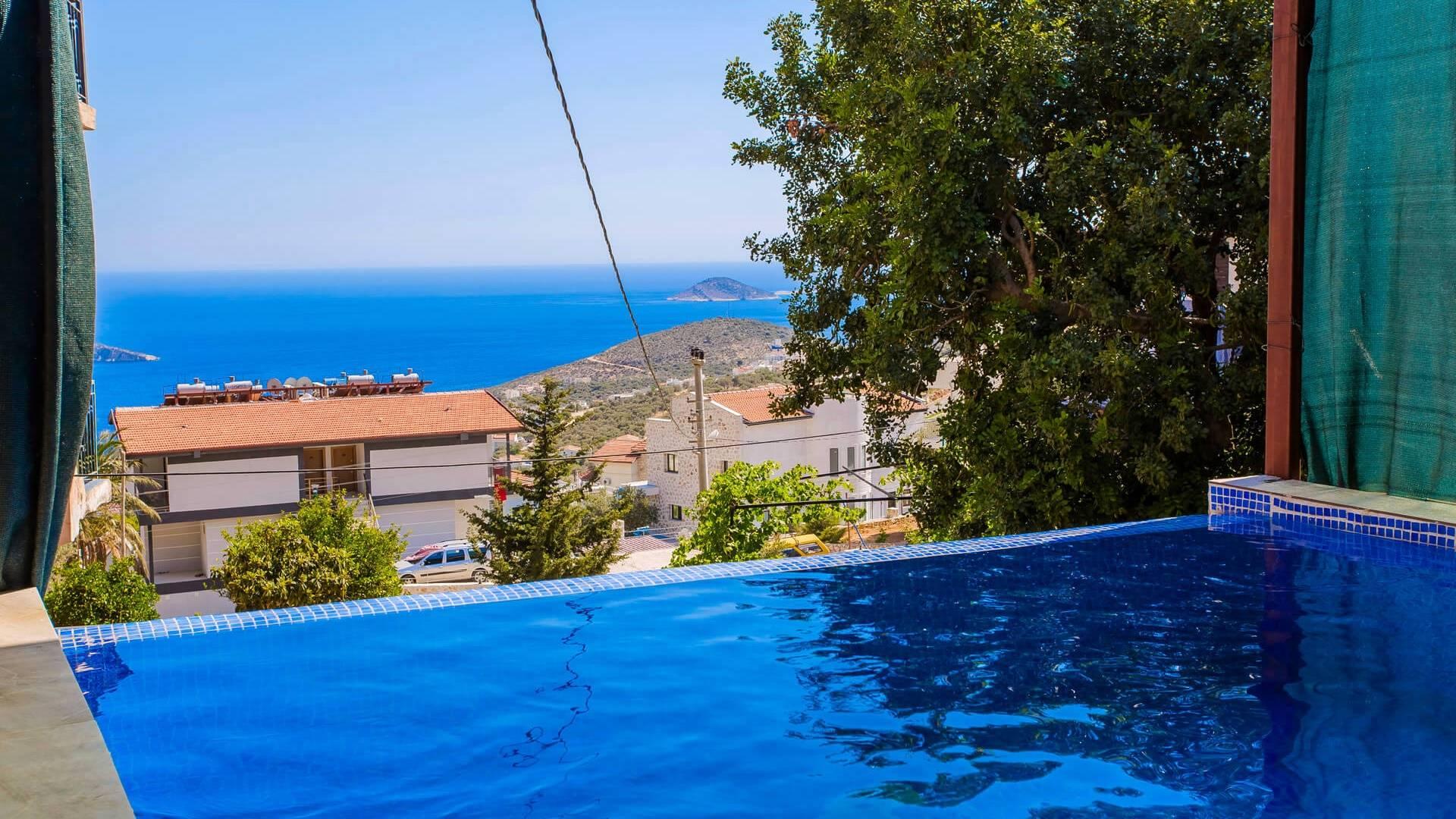 Kalkan Akbel'de Deniz Manzaralı, Özel Havuzlu, Şık Balayı Villası-21092