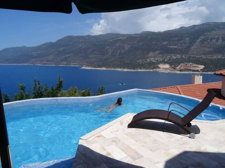 Kaş Andifli'de Muhteşem Deniz Manzaralı, Özel Havuzlu, Keyifli Villa-19687