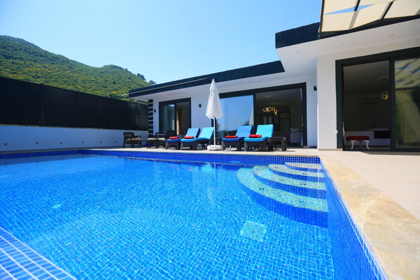 Kaş Sarıbelen'de Doğayla Baş Başa, Özel Havuzlu, Jakuzili Villa-14403