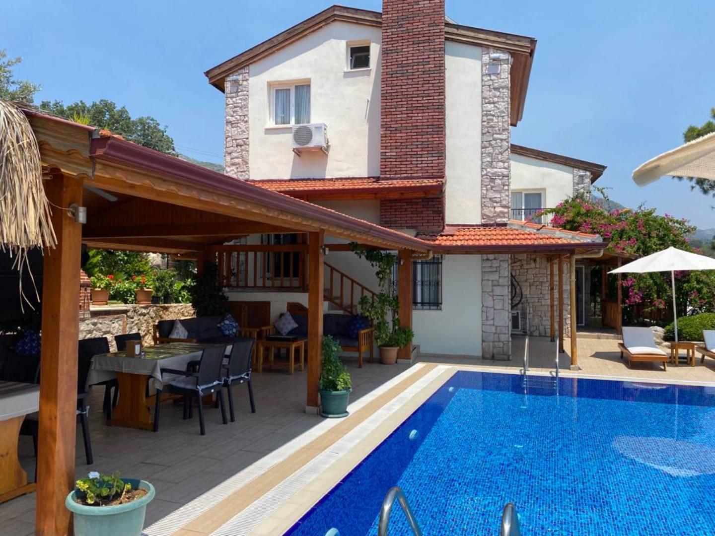 Marmaris Söğüt'te Deniz ve Doğa Manzaralı, Özel Havuzlu, Kiralık Villa-27511