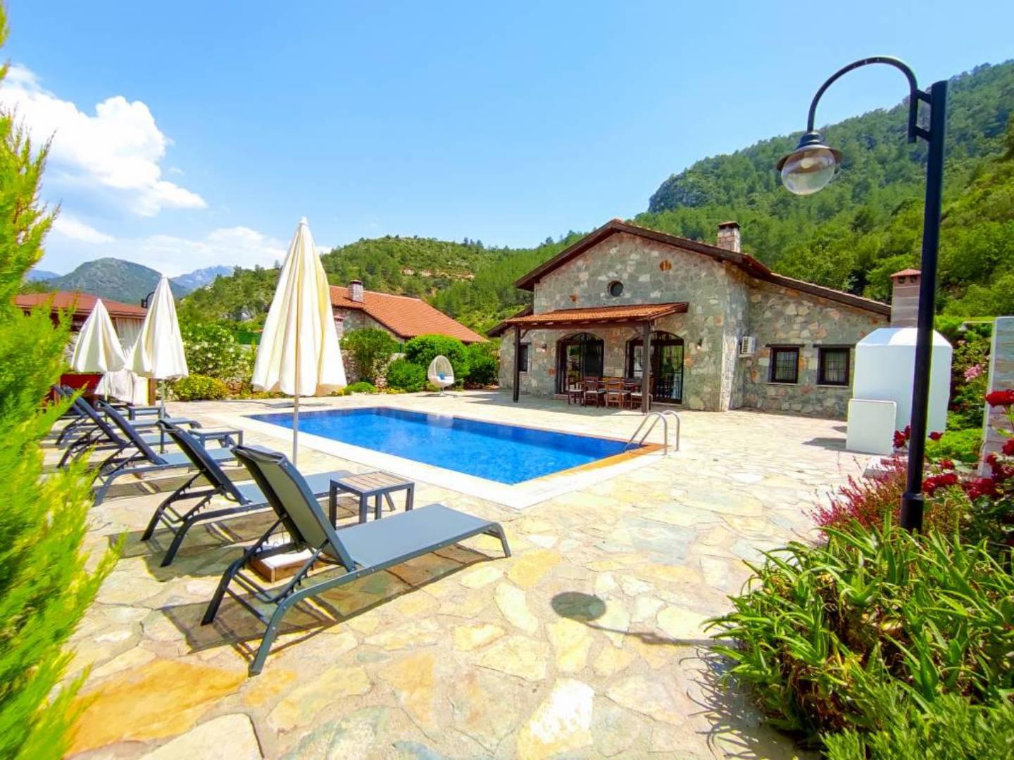 Fethiye Kayaköy'de Doğanın Kalbinde, Özel Havuzlu, Korunaklı Villa-17835