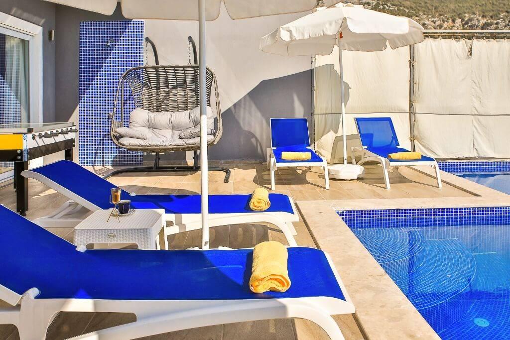 Kaş İslamlar'da Eşsiz Deniz Manzaralı , Özel Yüzme Havuzlu, Şık Villa-12079