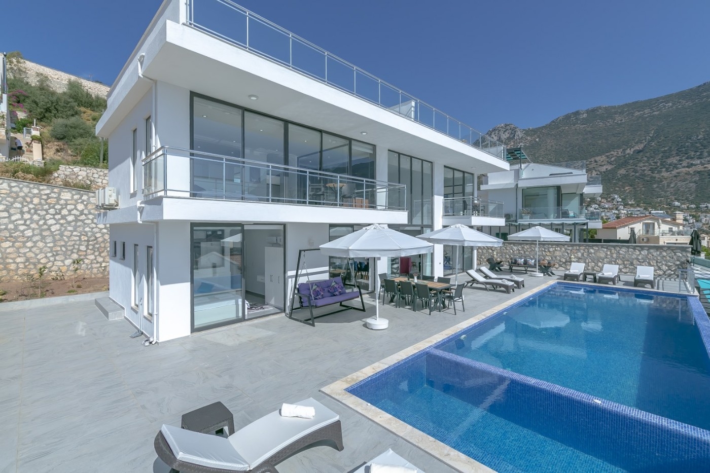 Kalkan'da Deniz ve Doğa Manzaralı, Sonsuzluk Havuzlu, Jakuzili Villa