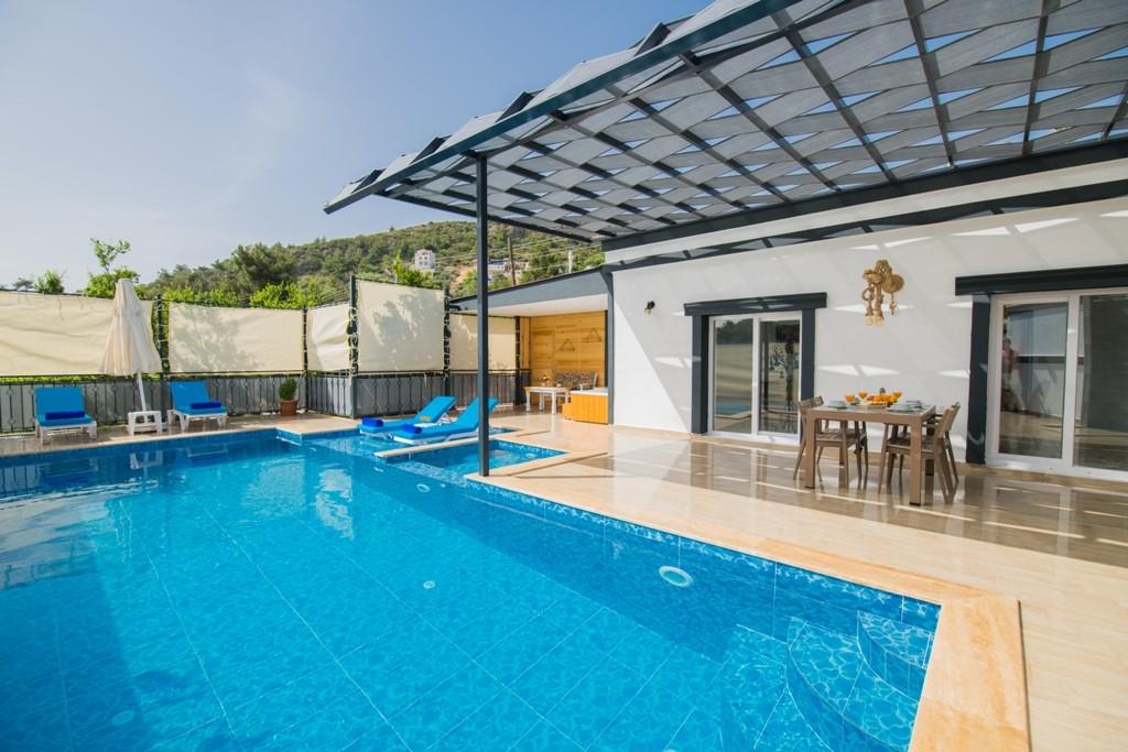 Kalkan İslamlar'da Doğa Manzaralı, Özel Havuzlu, Jakuzili Villa-19691