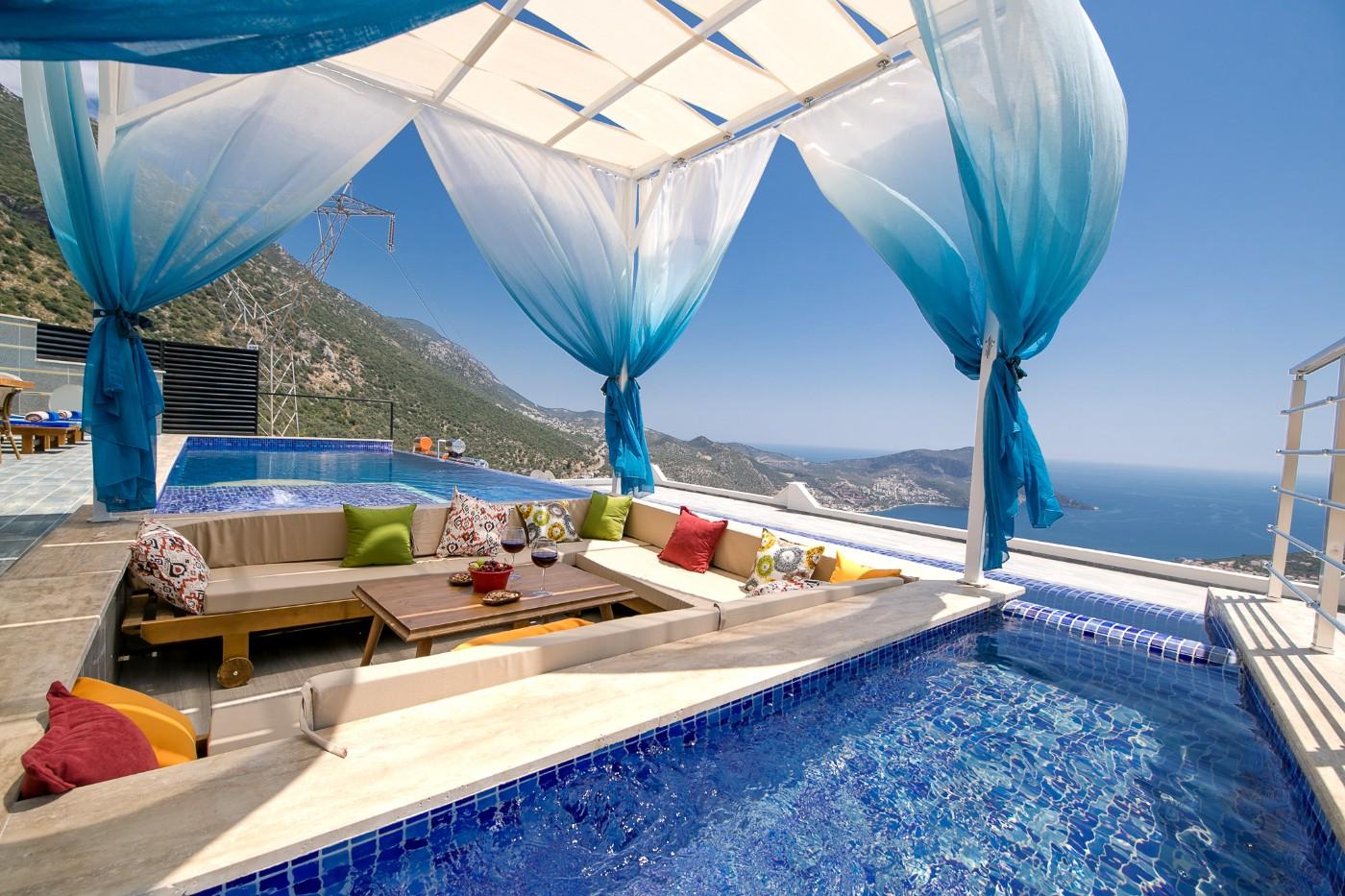 Kaş İslamlar'da Enfes Deniz Manzaralı, Özel Havuzlu, Lüks Villa-22379