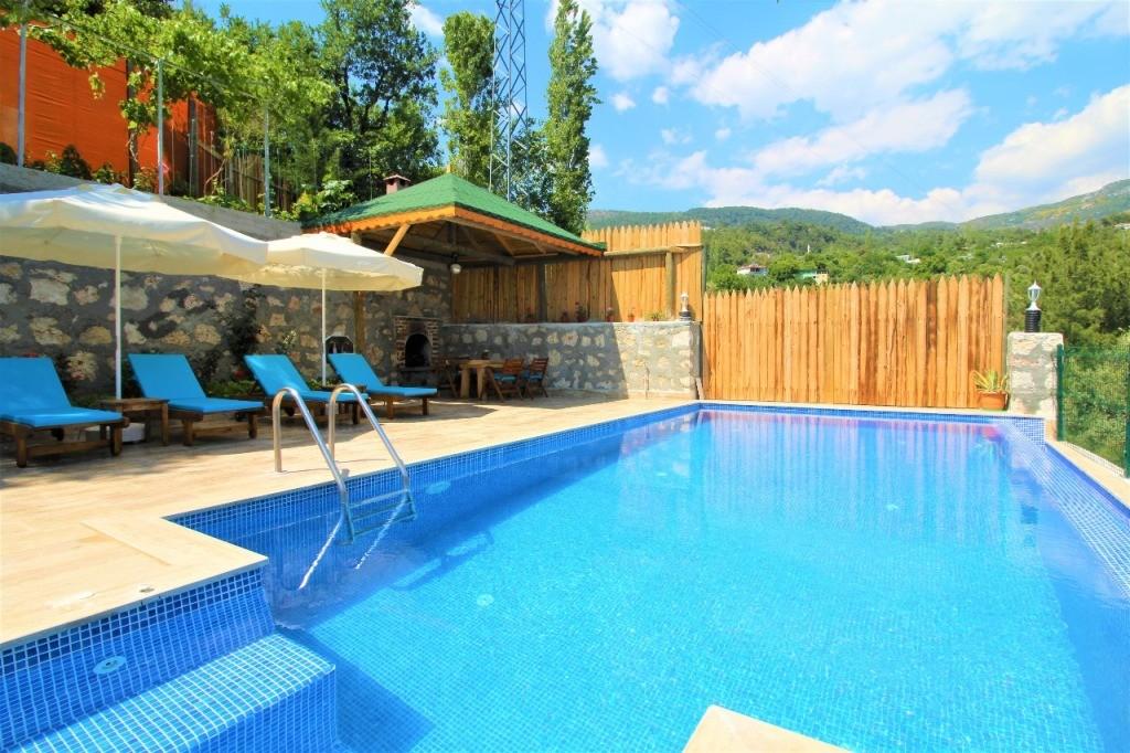 Kaş İslamlar'da Deniz ve Doğa Manzaralı, Özel Havuzlu, Huzurlu Villa-12926
