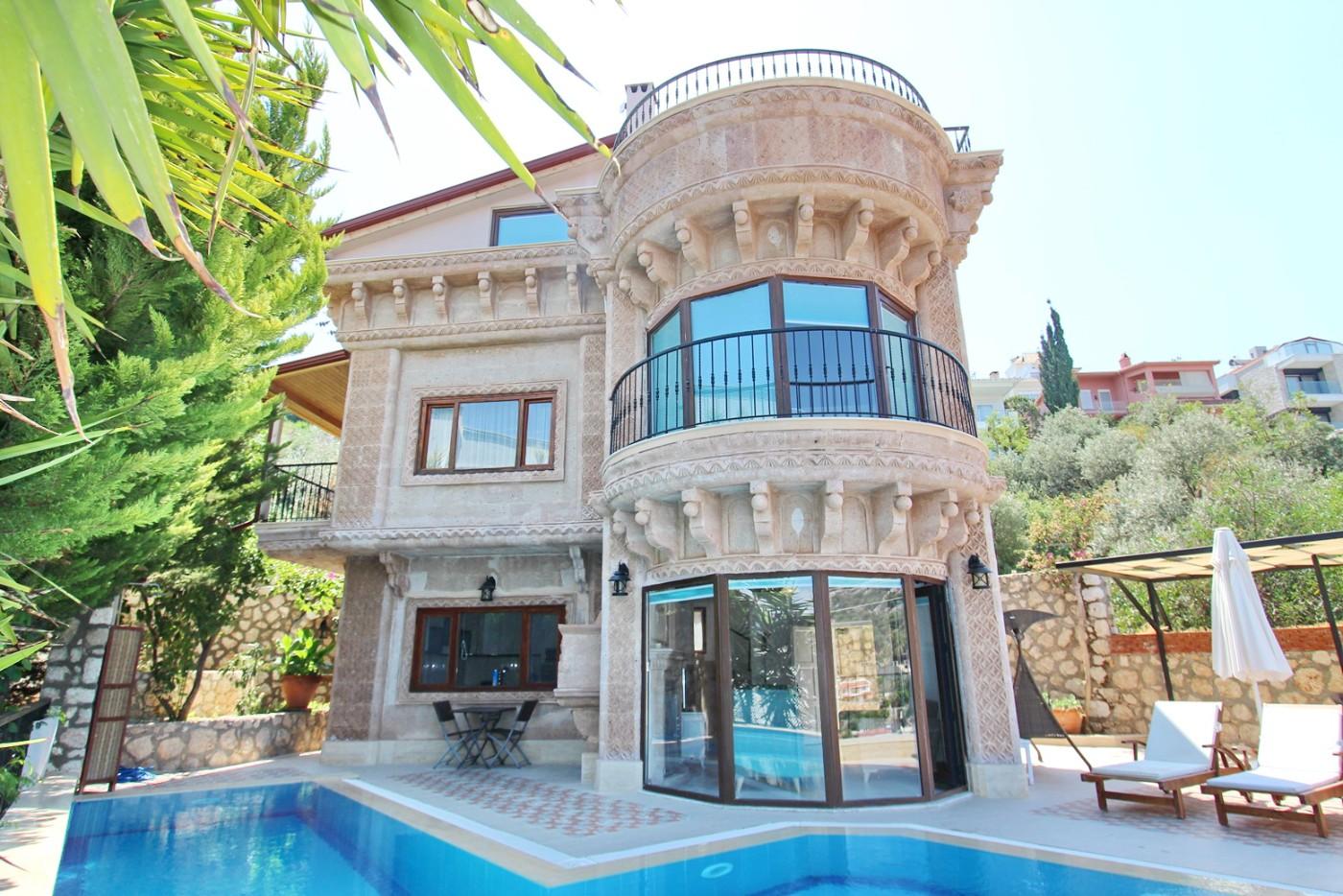 Kaş Kalkan'da Eşsiz Deniz Manzaralı, Özel Havuzlu, 3+1 Villa-23040