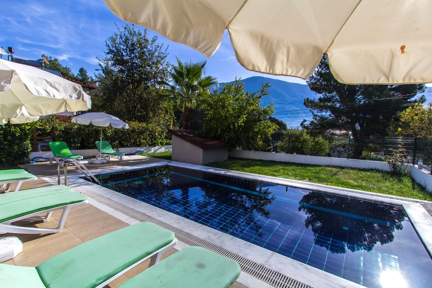 Fethiye Ölüdeniz'de Nezih Konumda, Özel Havuzlu, 8 Kişilik Villa-19416