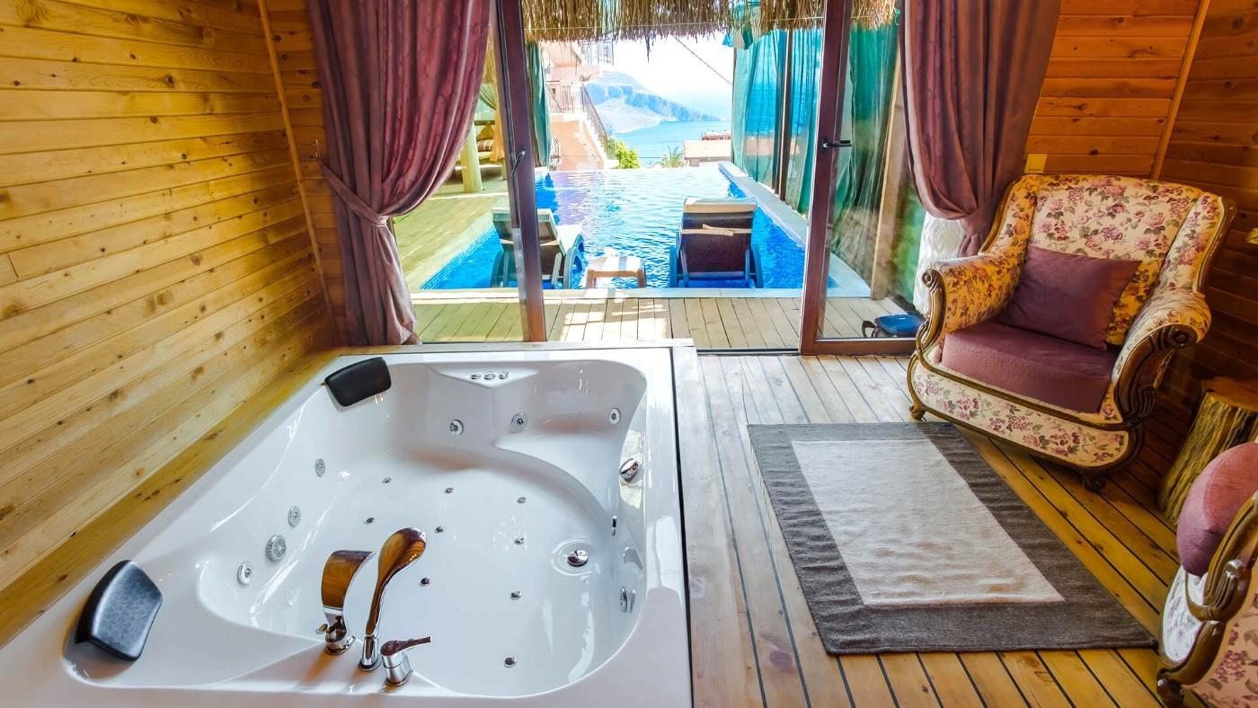 Kalkan Akbel'de Deniz Manzaralı, Özel Havuzlu, Şık Balayı Villası-21092