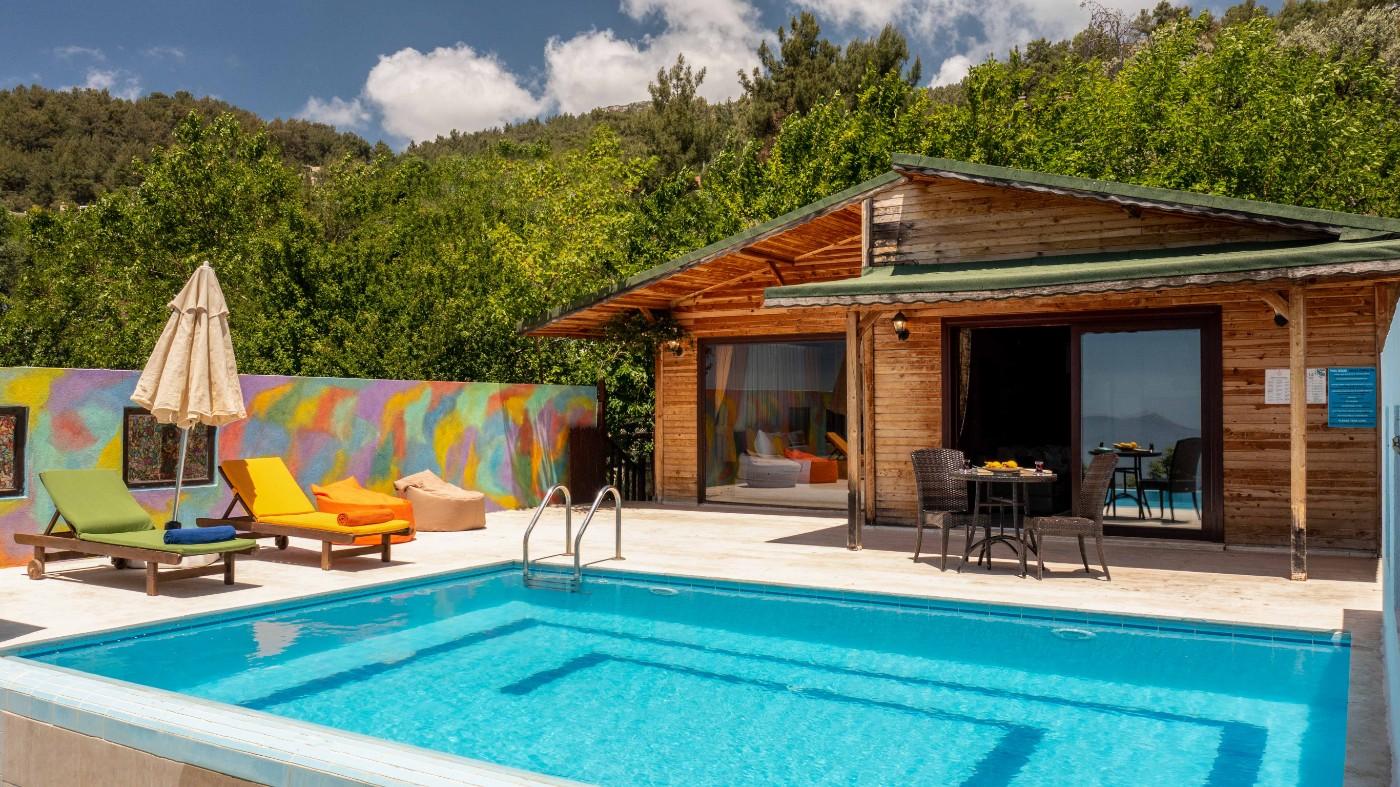 Kalkan İslamlar'da Eşsiz Doğa Manzaralı, Özel Havuzlu, Kiralık Villa-22783