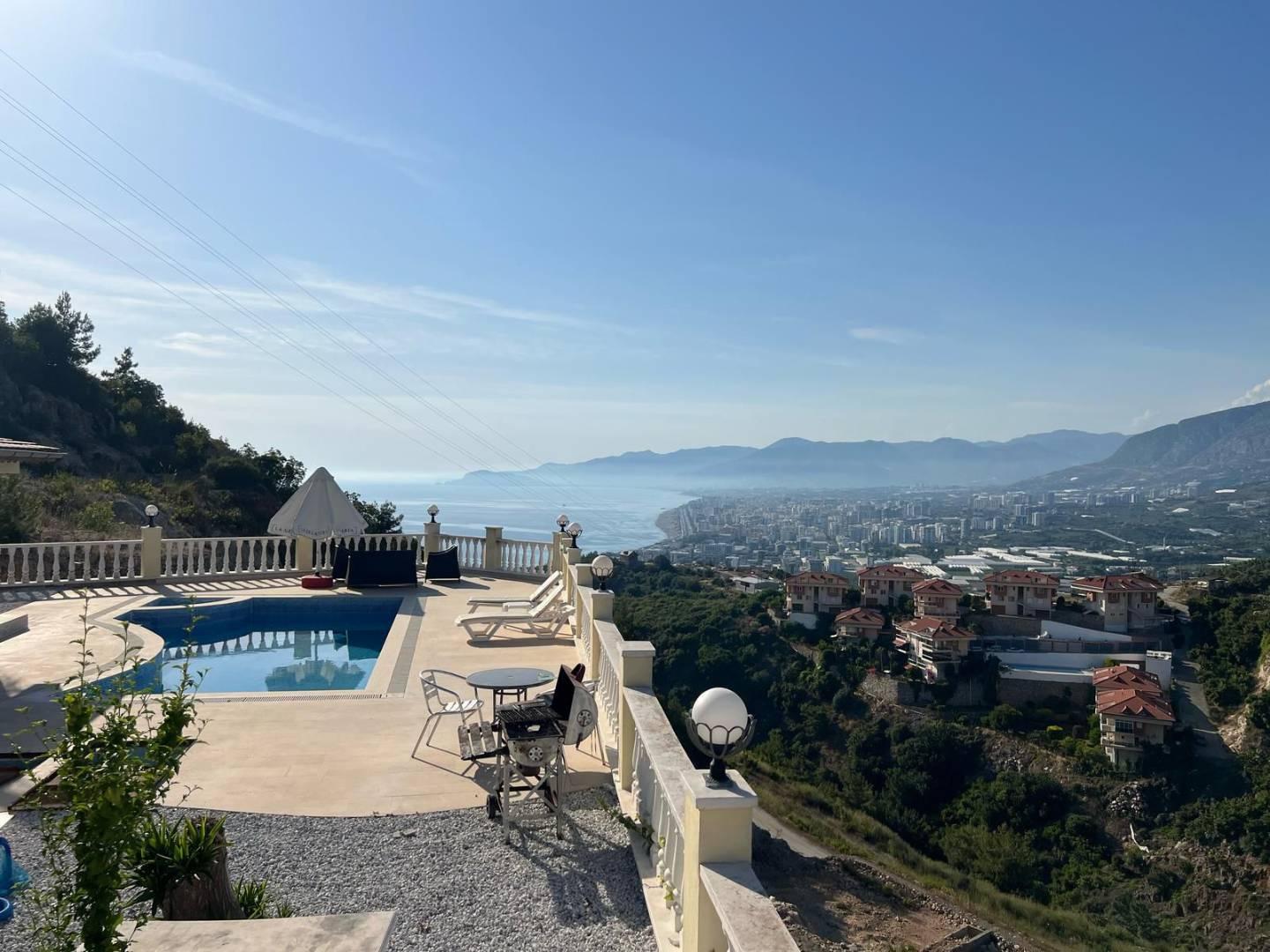 Alanya Kargıcak'ta Deniz Manzaralı, Özel Havuzlu, Ferah Villa-43617