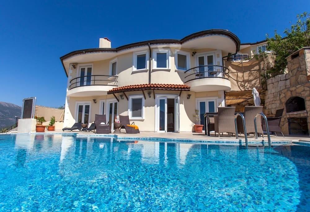 Kaş Andifli'de Deniz Manzaralı, Özel Havuzlu, 6 Kişilik Kiralık Villa-19685