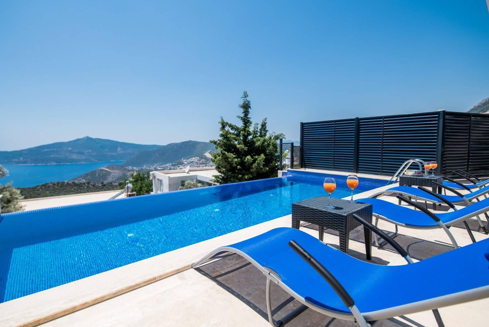 Kalkan Kördere'de Harika Deniz Manzaralı, Özel Havuzlu, Modern Villa-31257