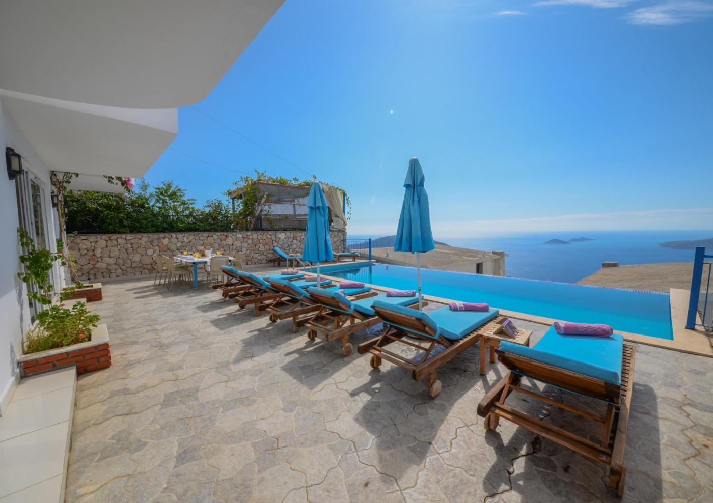 Kaş Bezirgan'da Enfes Deniz Manzaralı, Özel Havuzlu, Konforlu Villa-16370