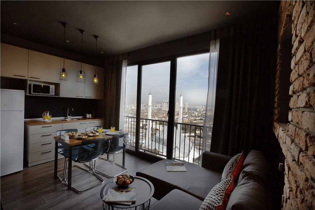 İstanbul Ataşehir'de Şehir Manzaralı, Konforlu, Balayı Dairesi