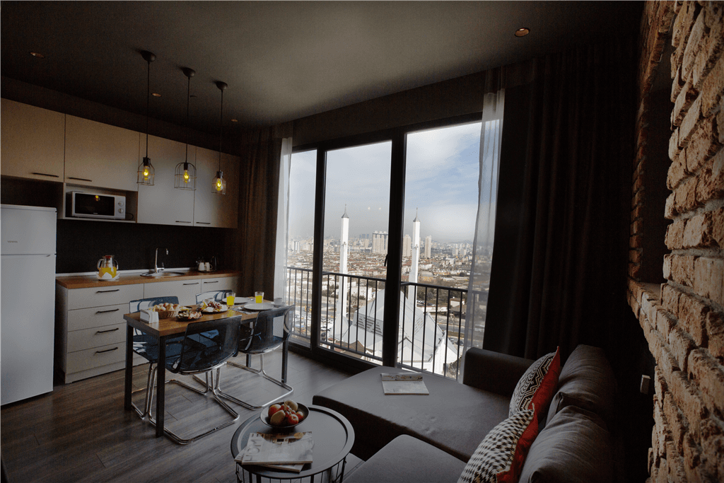 İstanbul Ataşehir'de Şehir Manzaralı, Konforlu, Balayı Dairesi-16182