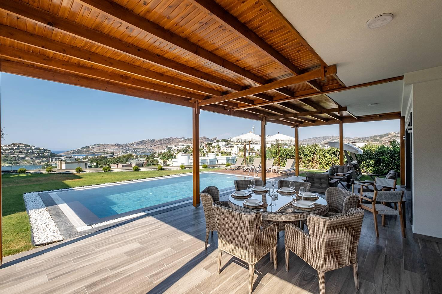 Bodrum Dirmil'de Eşsiz Deniz Manzaralı, Özel Havuzlu, 9 Kişilik Villa-41029