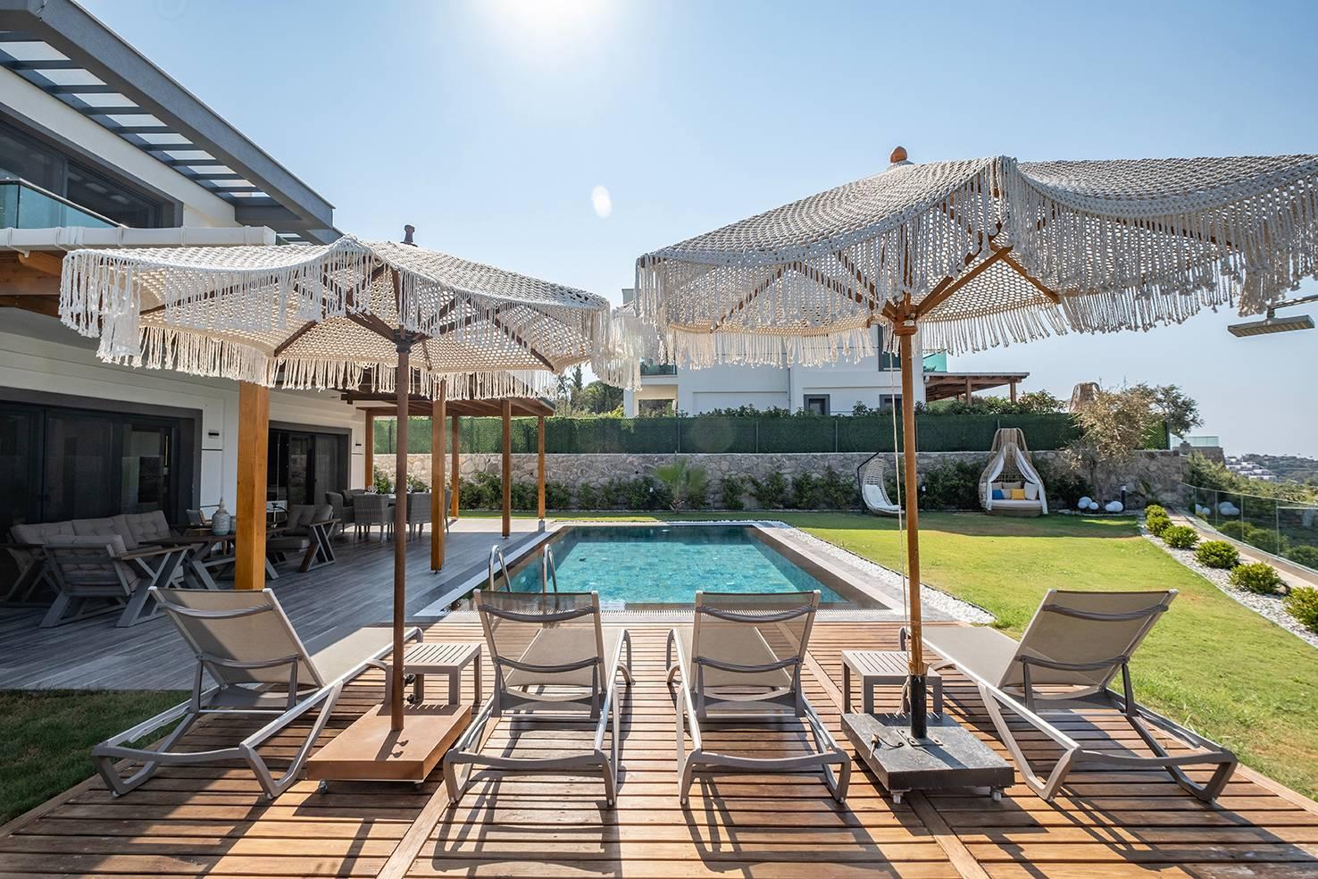 Bodrum Dirmil'de Eşsiz Deniz Manzaralı, Özel Havuzlu, 9 Kişilik Villa-41029