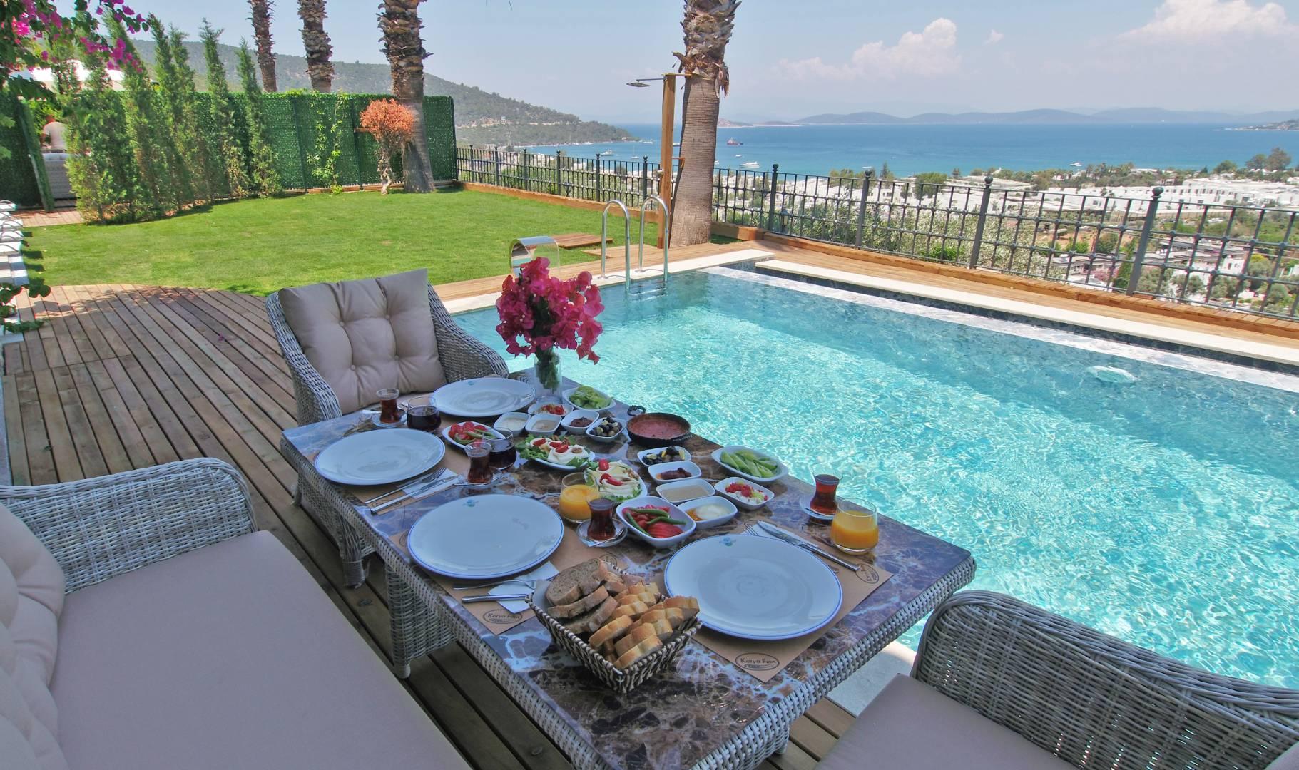 Bodrum Torba'da Muhteşem Deniz Manzaralı, Özel Havuzlu, Şık Villa-41018