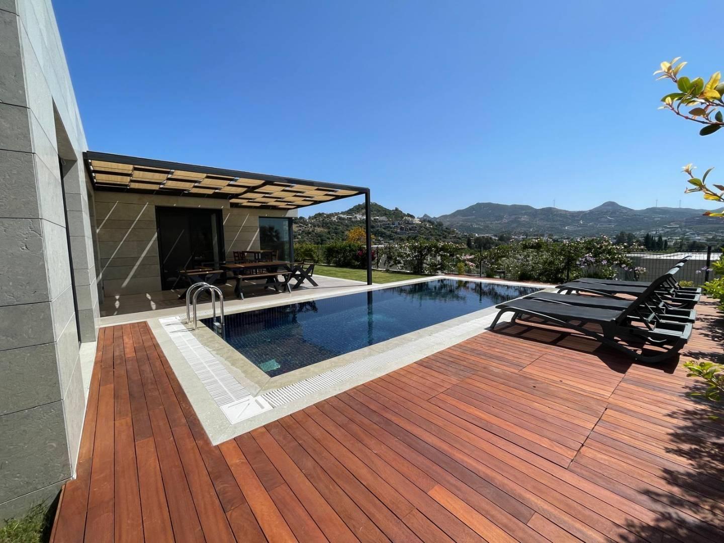 Muğla Bodrum'da Enfes Deniz Manzaralı, Özel Havuzlu, Modern Villa-35844
