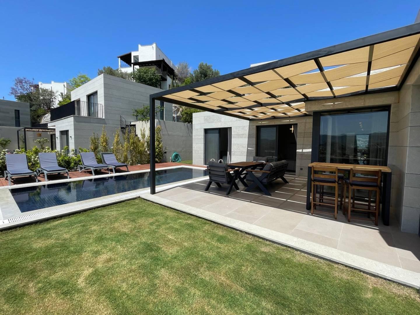 Muğla Bodrum'da Enfes Deniz Manzaralı, Özel Havuzlu, Modern Villa-35844