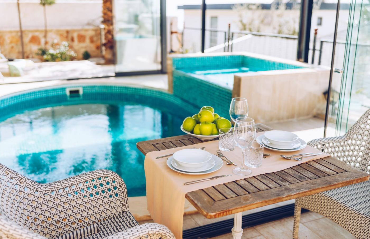 Kalkan Kördere'de Harika Deniz Manzaralı, Özel Havuzlu, Jakuzili Villa-20982