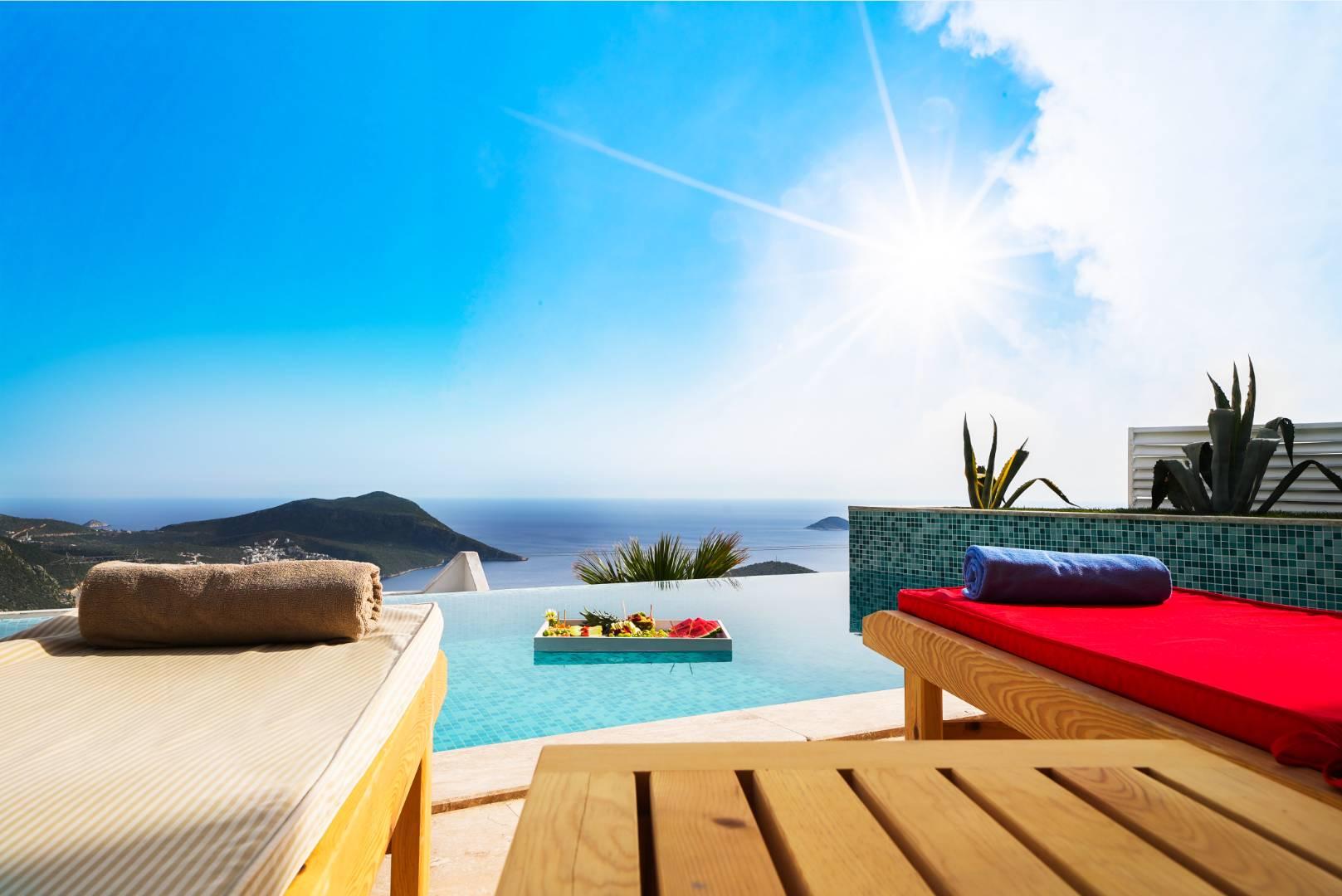 Kaş İslamlar'da Deniz Manzaralı, Özel Havuzlu, Jakuzili, Kiralık Villa-26646