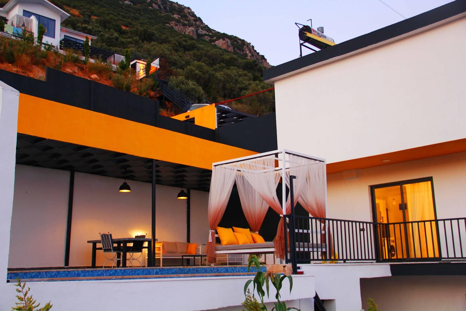 Kaş Bezirgan'da Muhteşem Deniz Manzaralı, Özel Havuzlu, Balayı Villası-30478